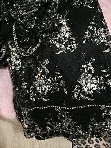 Taşlı abiye işlemeli abiye tül abiye dantel işlemeli abiye pullu - Görsel 8