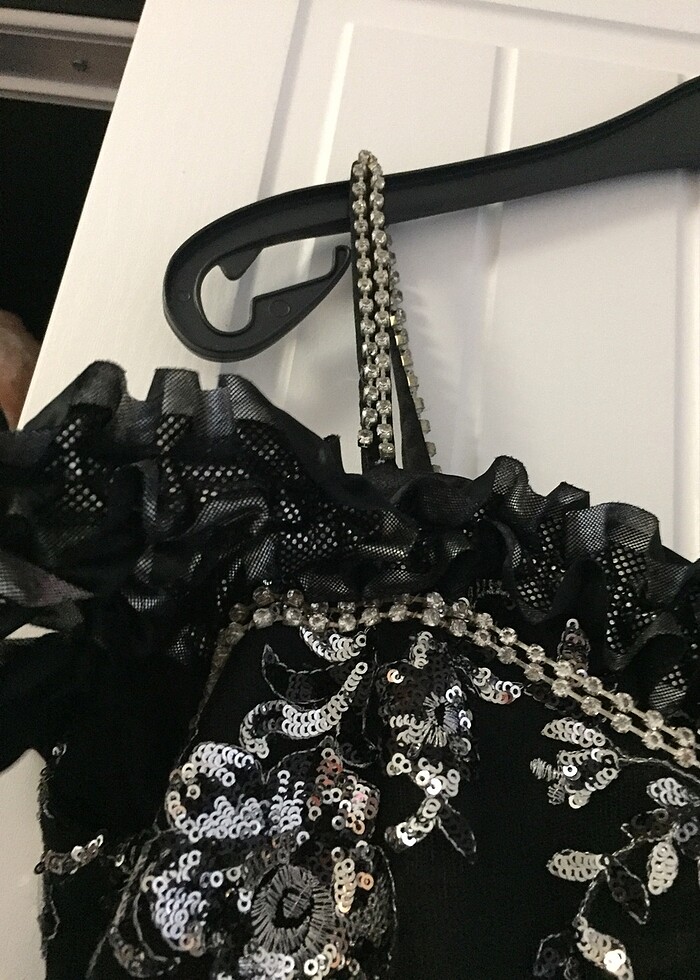 Taşlı abiye işlemeli abiye tül abiye dantel işlemeli abiye pullu - Görsel 4