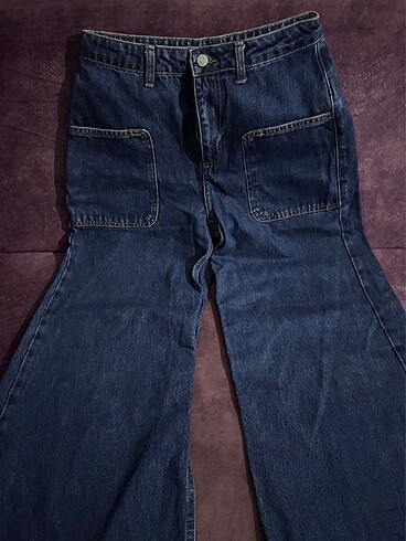 Trendyol & Milla Dikiş detaylı yüksek bel wide leg jean palazzo