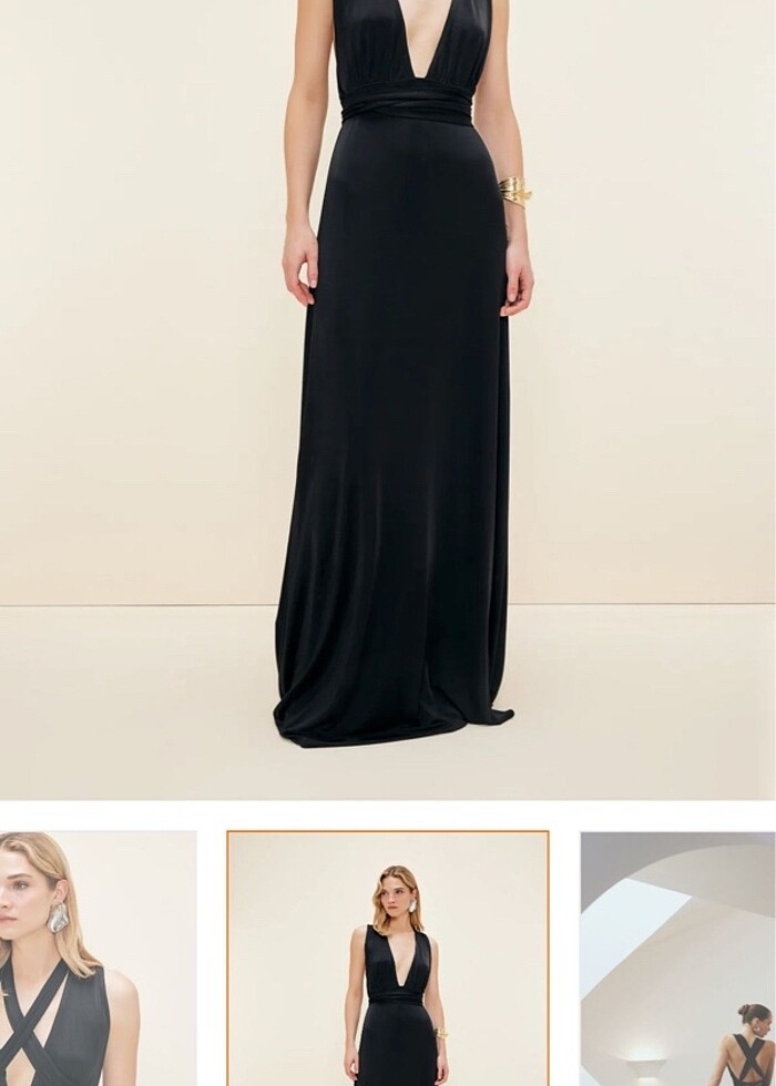 Göğüs dekolteli abiye sırtı bağlama abiye - Görsel 4