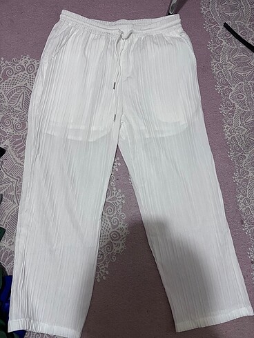 40 Beden beyaz Renk Beyaz fitilli takım gömlek pantalon takım