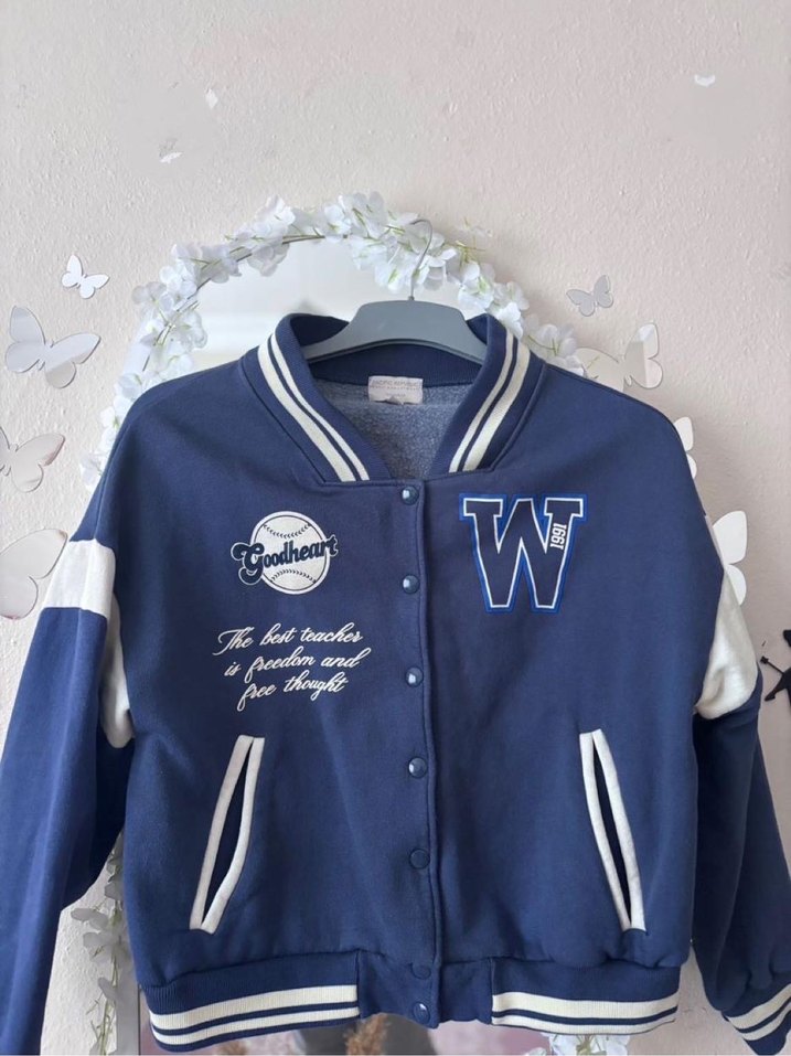 Düğmeli Lacivert Kadın Bomber Ceket kolej ceker - Görsel 2