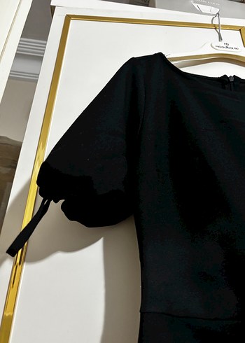 Kadın Siyah Keten Drapeli Uzun Elbise yırtmaçlı elbise - Görsel 5