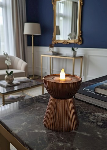 Altın bronz gümüş  Renkli Modern Şamdan Mum Seti - Görsel 2