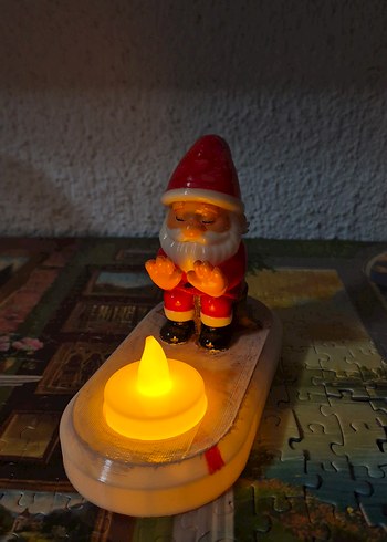 Beyaz LED Mumlu Noel Cücesi Figürü - Görsel 2