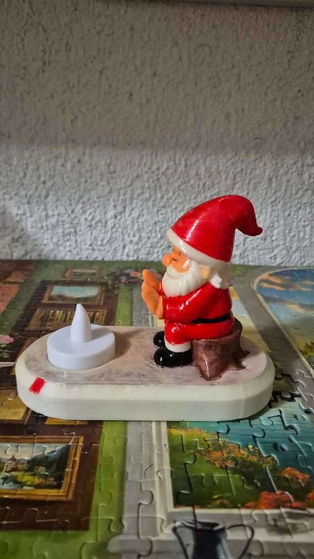 Beyaz LED Mumlu Noel Cücesi Figürü - Görsel 4