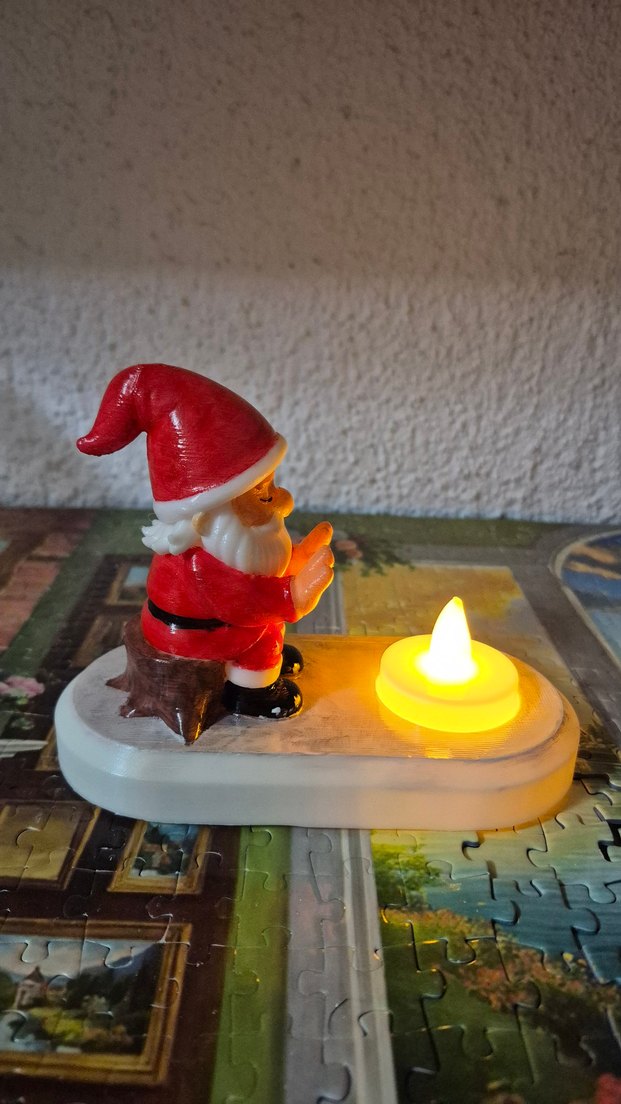 Beyaz LED Mumlu Noel Cücesi Figürü - Görsel 3