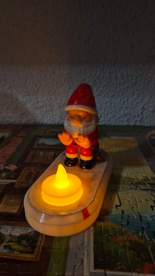 Beyaz LED Mumlu Noel Cücesi Figürü - Görsel 2