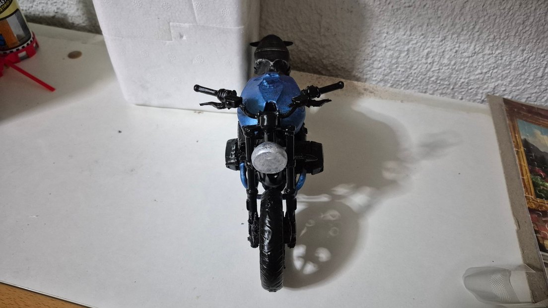 Mavi Minyatür Motosiklet Modeli - Görsel 3