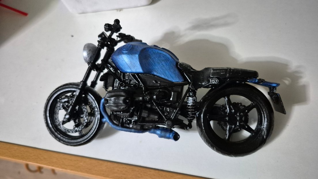 Mavi Minyatür Motosiklet Modeli - Görsel 4