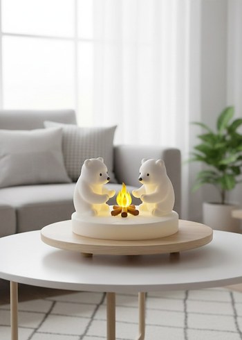 Beyaz Kutup Ayısı Temalı Dekoratif Mumluk - Görsel 3