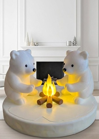 Beyaz Kutup Ayısı Temalı Dekoratif Mumluk - Görsel 2