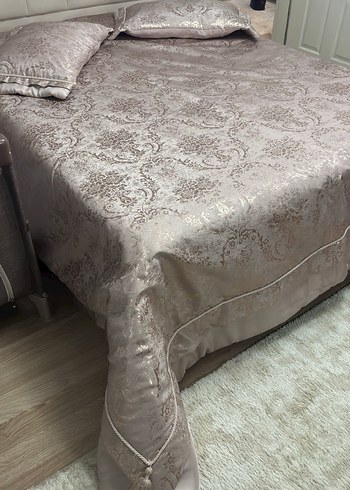 Bej Nakışlı Gri Desenli Yatak Örtüsü - Görsel 6