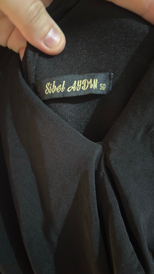 Uzun Siyah V Yaka Gotik Abiye Elbise - Görsel 4