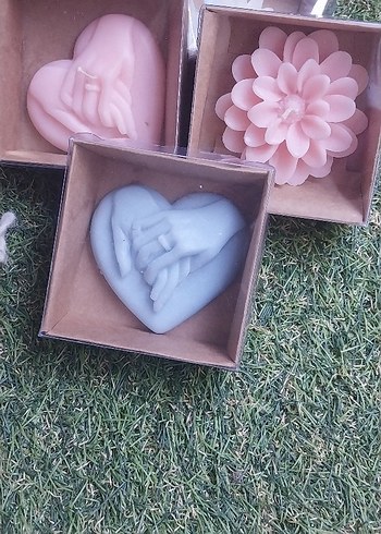 Sevgili Temalı ve Çiçek Mum Seti 35TL