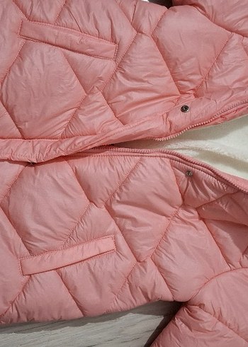 Kız Çocuk Pembe Fermuarlı Mont 11 12 yaş