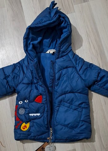 Diğer 5 yaş Kapüşonlu Nakışlı Erkek Çocuk Mont