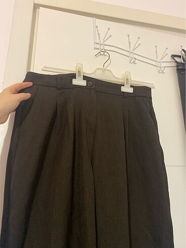 acı kahve wide leg pantolon