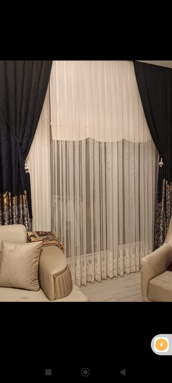 Lacivert Yılan Desenli Klasik Perde - Görsel 2