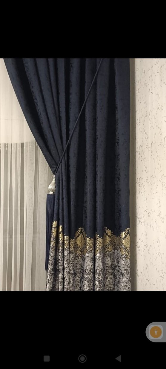 Lacivert Yılan Desenli Klasik Perde - Görsel 3