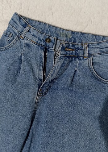 Kadın Mavi Balon Jean Bol Kesim - Görsel 2