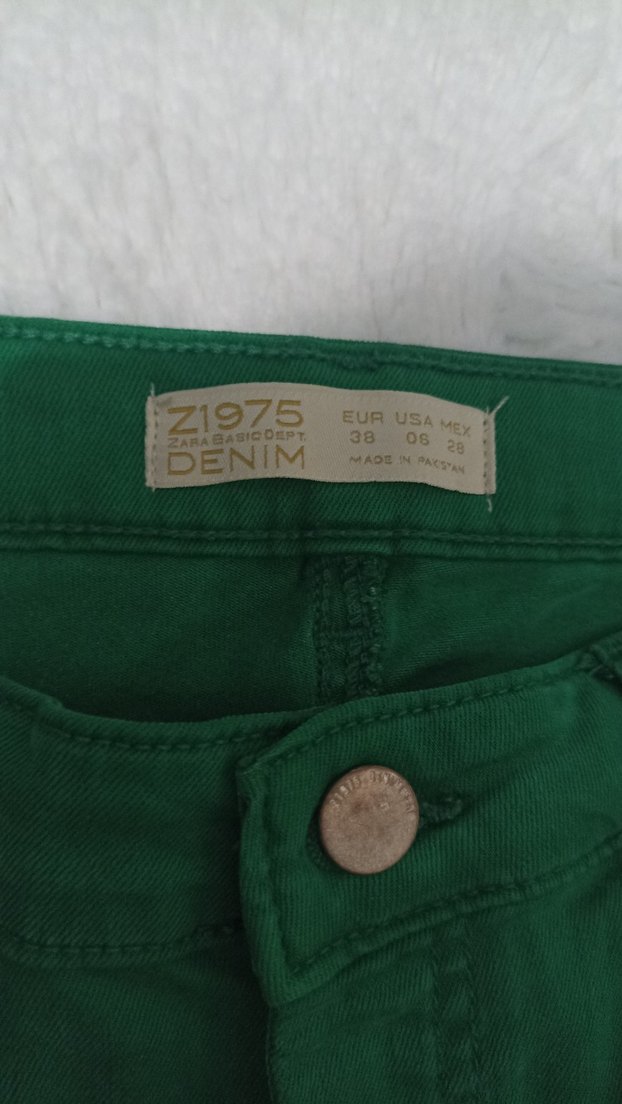 Zara Yeşil Kot Pantolon / Jean - Görsel 2