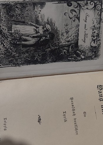 1888 Basım Eski Almanca Şiir Kitabı Antika - Görsel 5