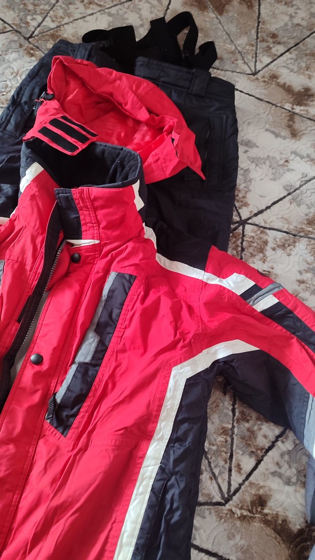 Kayak Pantolonu Montu Eldiveni Takım Siyah Kırmızı - Görsel 5