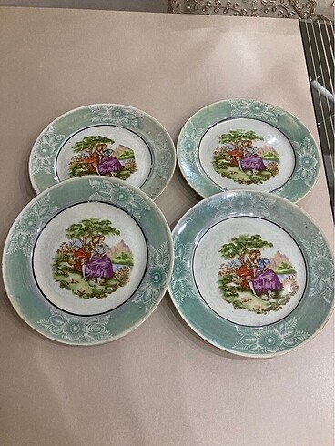 Beden çeşitli Renk Antika Limoges Fragonart desen 4 adet tabak