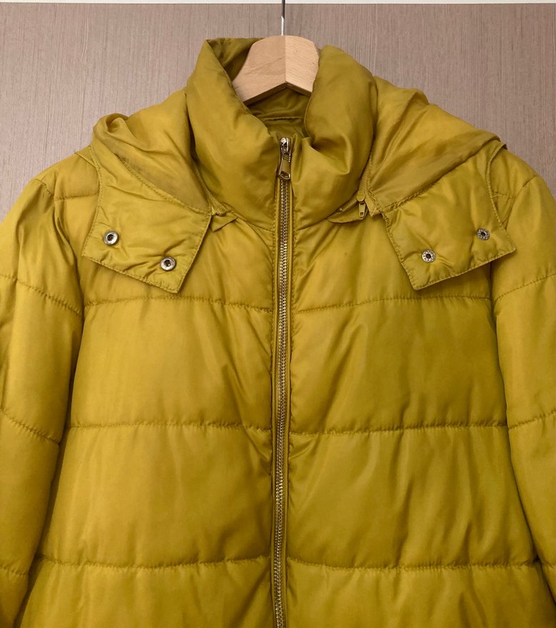 Yeşil &Sarı Fermuarlı L beden Kadın Kışlık Mont - Görsel 2