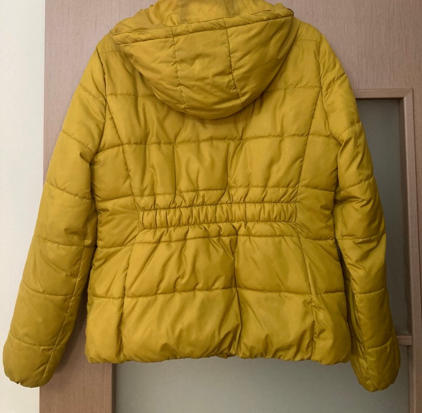 Yeşil &Sarı Fermuarlı L beden Kadın Kışlık Mont - Görsel 4