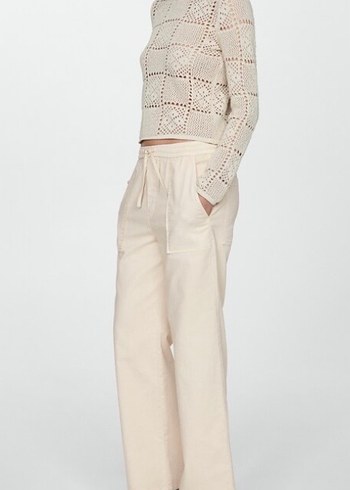 Mango Yeni Etiketli Bej  Straight Fit Jeans % 100 Pamuktur - Görsel 3