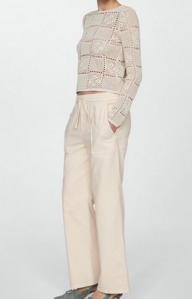 Mango Yeni Etiketli Bej  Straight Fit Jeans % 100 Pamuktur - Görsel 3