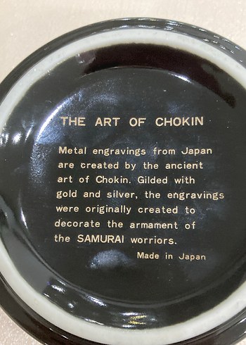 Antika Japan Chokin Art 24 Ayar Altın Kaplama Mini Vazo - Görsel 3