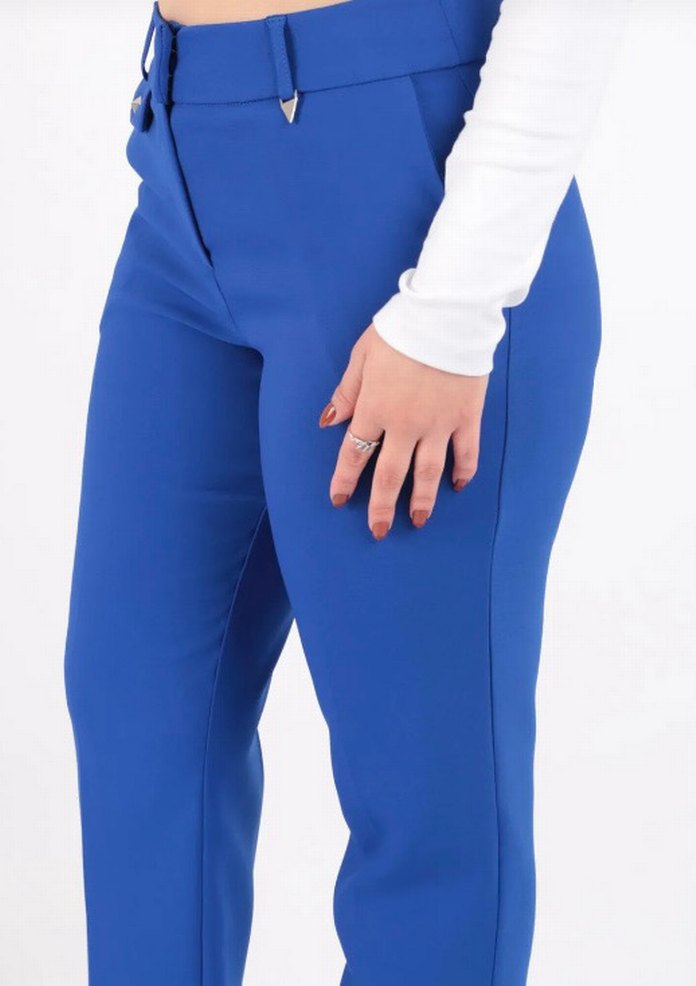 Yeni saks mavisi Ayhan marka Kadın Kumaş Pantolon - Görsel 2