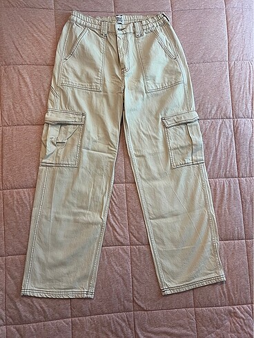 Krem rengi baggy pantolon
