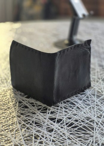 Deri cüzdan el yapımı - Görsel 4