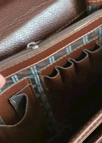 Kilitli Koyu Kahverengi Vintage Erkek Evrak Çantası - Görsel 4