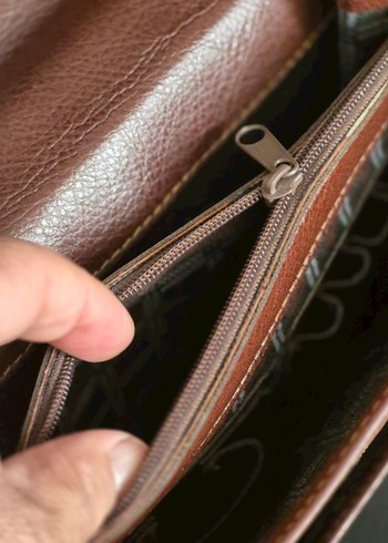 Kilitli Koyu Kahverengi Vintage Erkek Evrak Çantası - Görsel 6