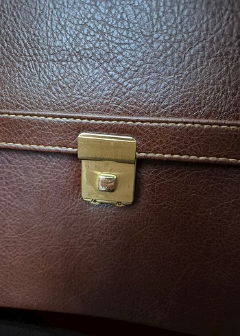 Kilitli Koyu Kahverengi Vintage Erkek Evrak Çantası - Görsel 9