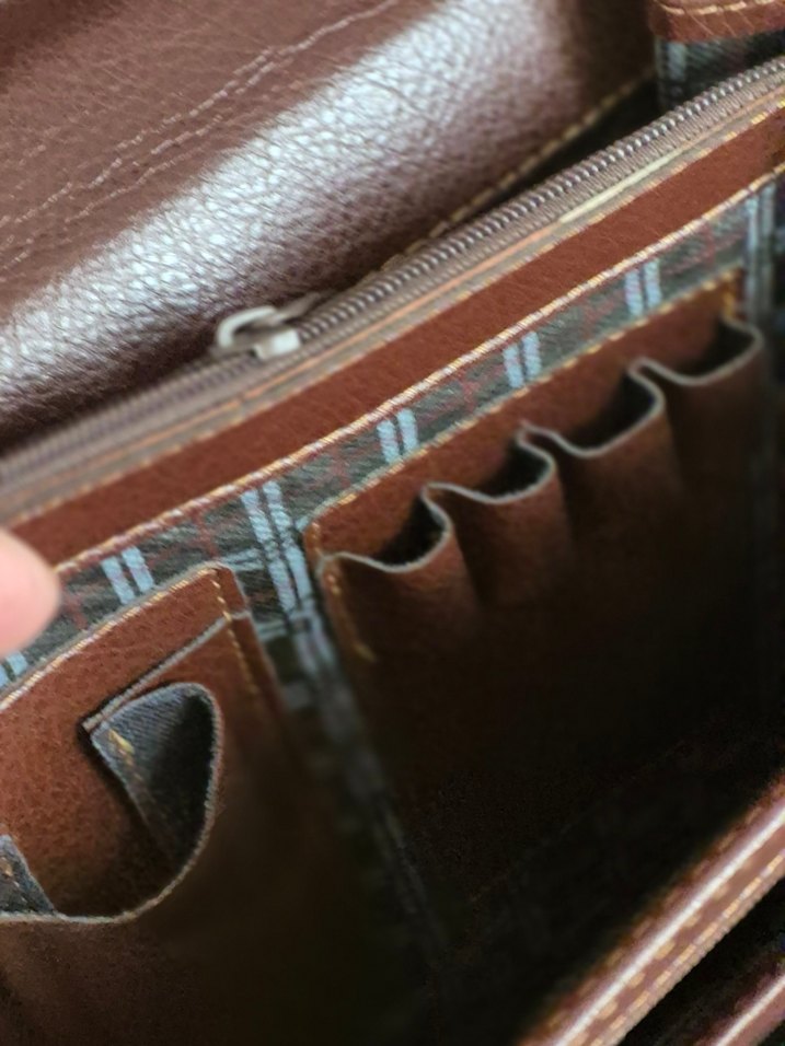 Kilitli Koyu Kahverengi Vintage Erkek Evrak Çantası - Görsel 4