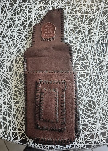 Kahverengi Biker telefon taşıma çantası. Kemere takılabilen. - Görsel 2