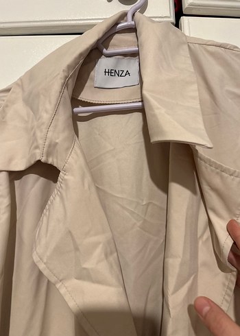 Bej Uzun Keten Kadın Trençkot - Görsel 2