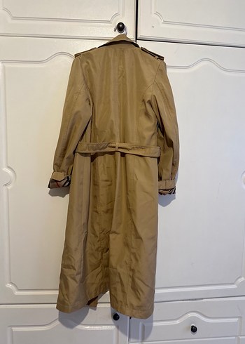 Bej Uzun Kemerli Kadın Trençkot - Görsel 3