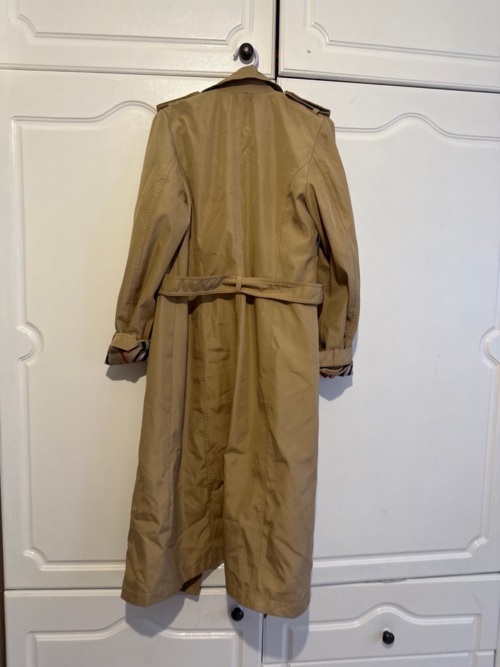 Bej Uzun Kemerli Kadın Trençkot - Görsel 3