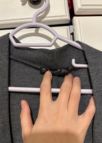 Kadın Gri Uzun pamuk Salaş Ceket - Görsel 2