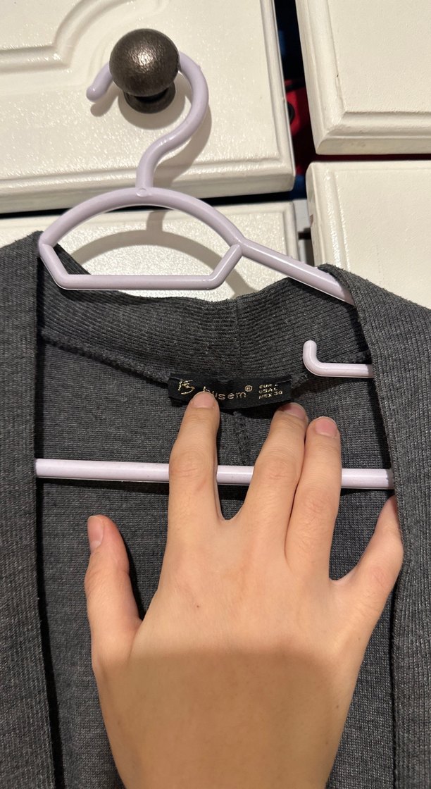 Kadın Gri Uzun pamuk Salaş Ceket - Görsel 2