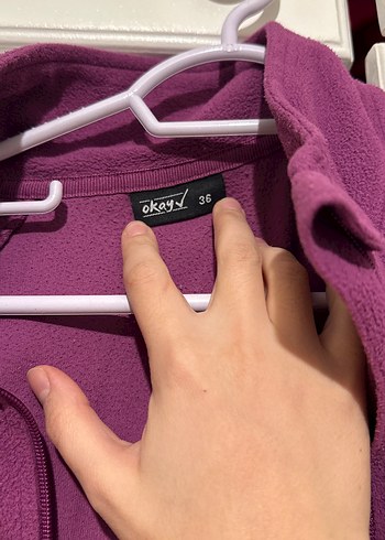 Mor Fermuarlı Uzun Kollu Kadın Ceket - Görsel 2