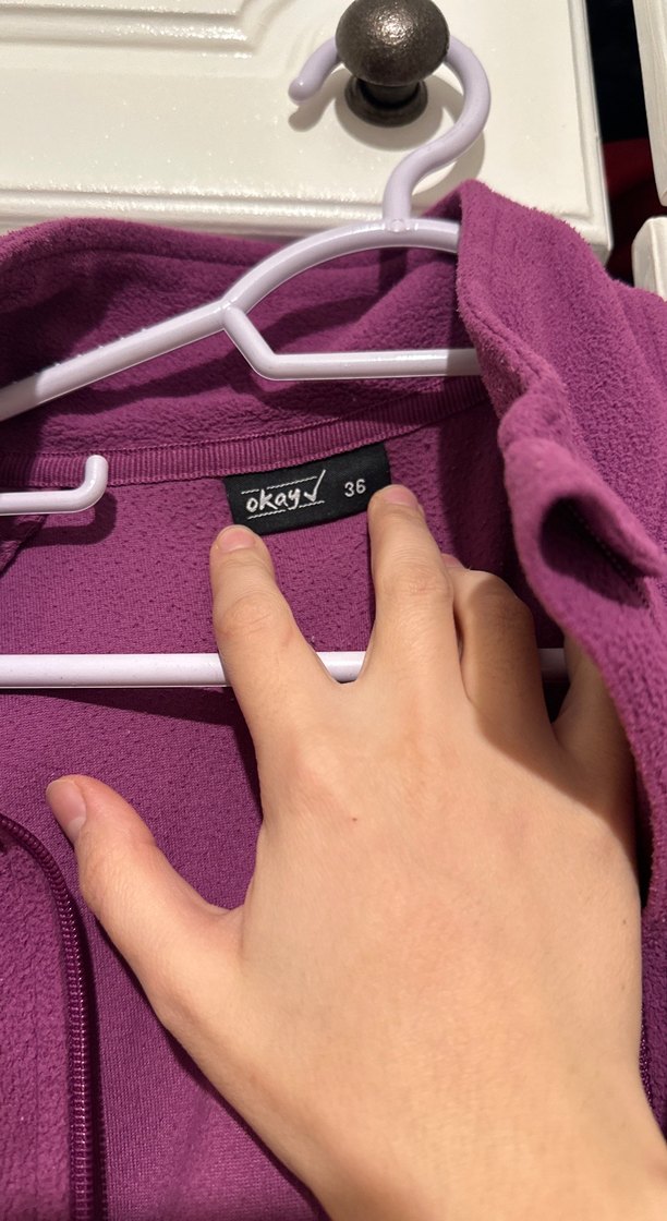 Mor Fermuarlı Uzun Kollu Kadın Ceket - Görsel 2