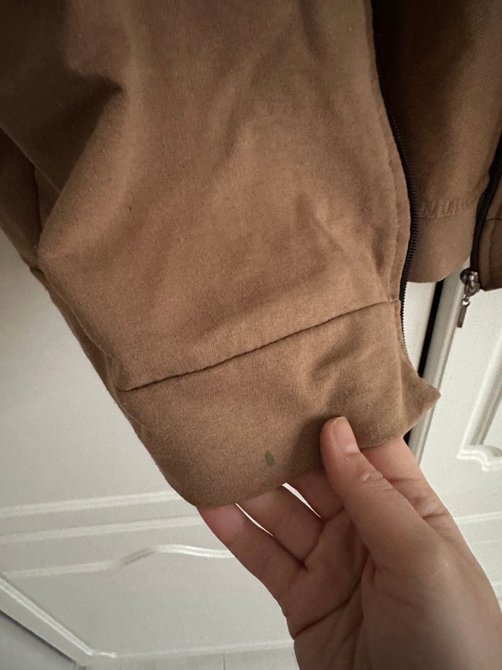 Bej Kadın Süet Kapüşonlu Midi Ceket - Görsel 2